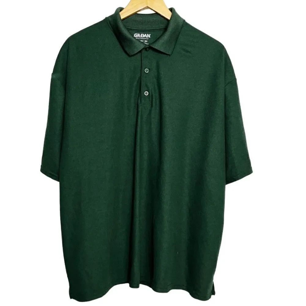 Gildan Performance Collared Polo Shirt Green Size 2XL